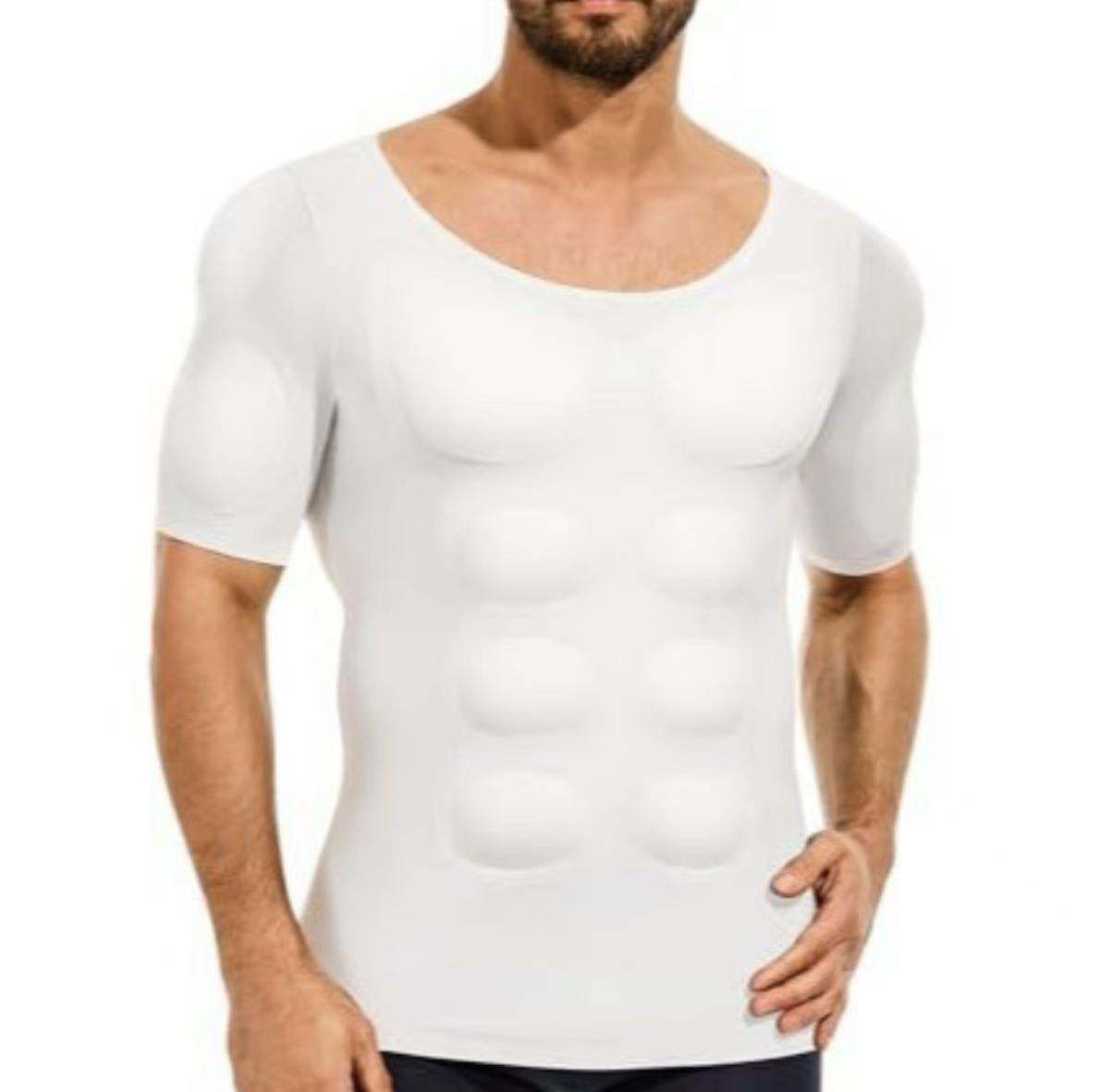 T-shirt sculptant avec faux muscles intégrés
